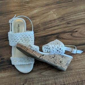 Girls white espedrille sandles